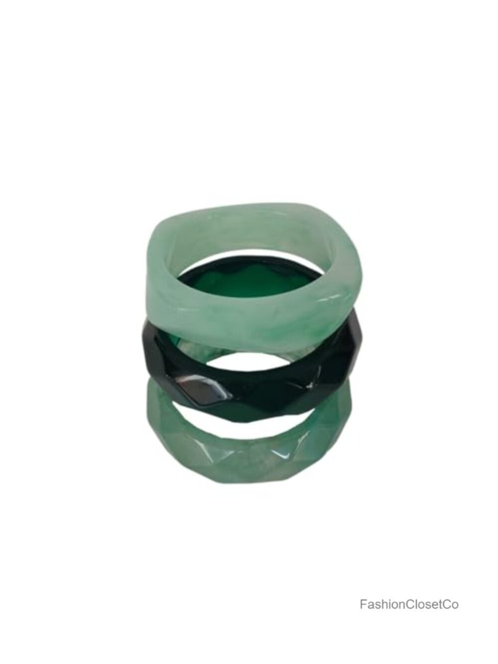 Geometric Cuff Bangle Set for Women, Stackable Irregular Acrylic Resin